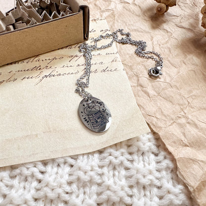 Stainless Steel Necklace - Book Lover Fox