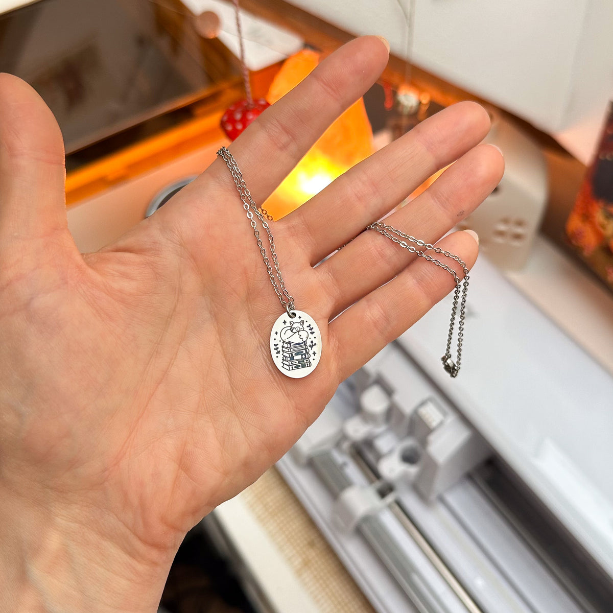 Stainless Steel Necklace - Book Lover Fox