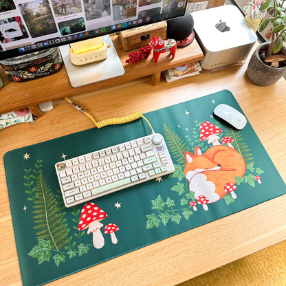 Waterproof Desk Mat - Fern Fox | Mouse Pad | Gaming Mouse Mat