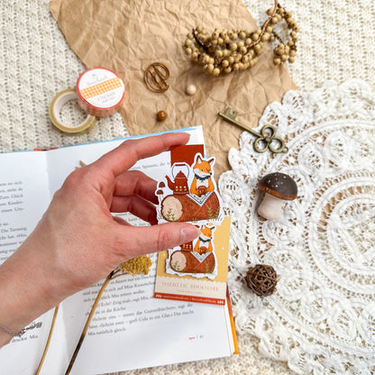 Magnetic Bookmark - Outdoor Teatime Fox