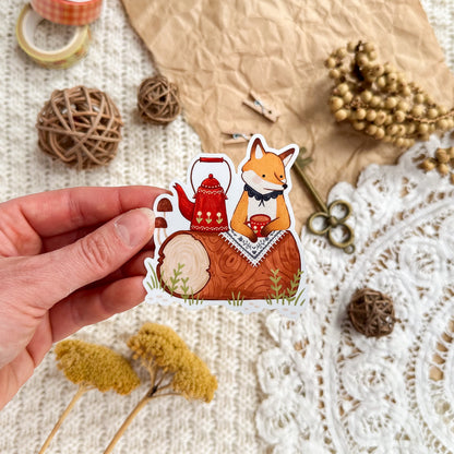 Vinyl Sticker - Outdoor Teatime Fox
