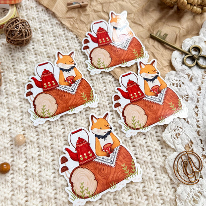 Vinyl Sticker - Outdoor Teatime Fox