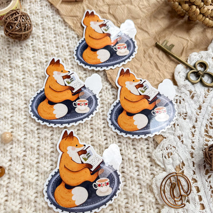 Vinyl Sticker - Reading Fox