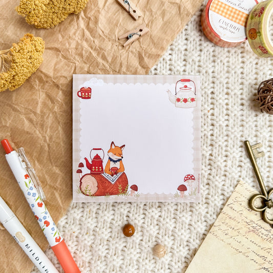 Memo Pad - Outdoor Teatime Fox