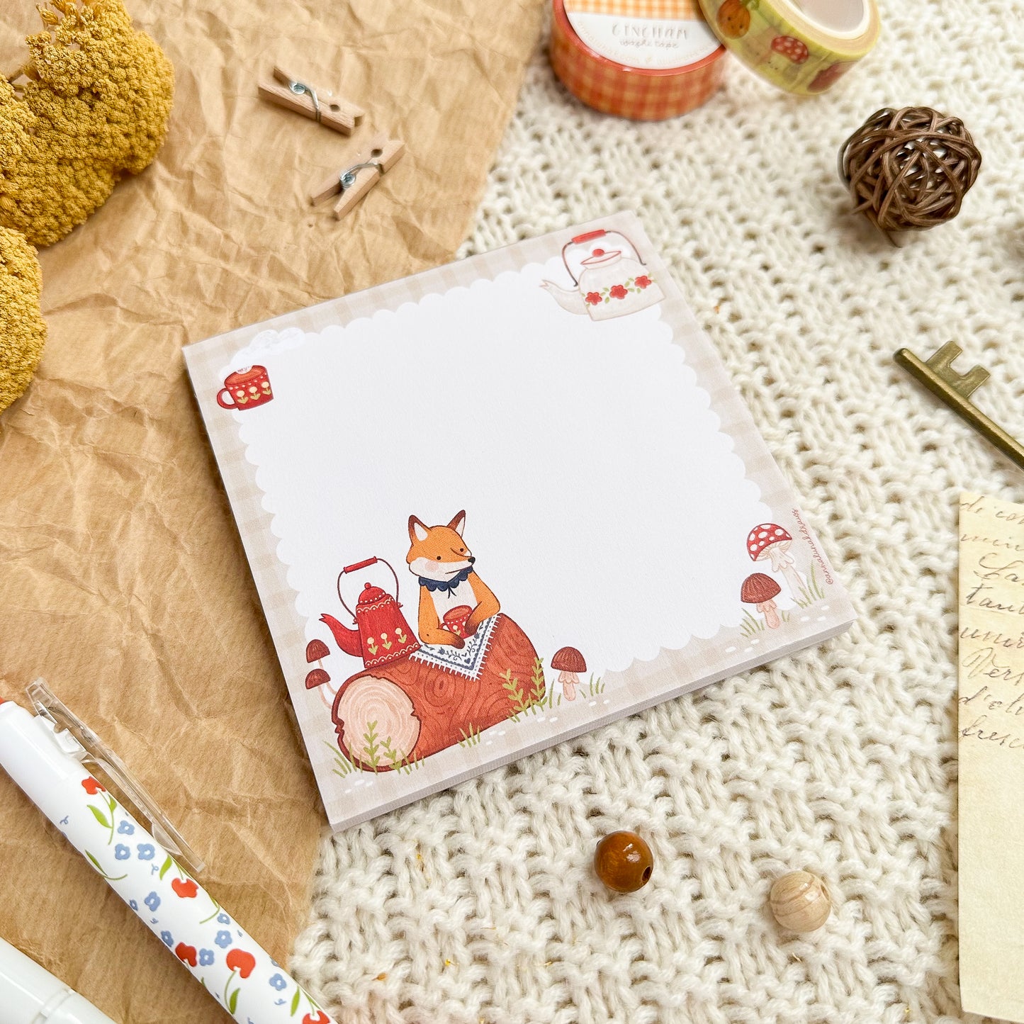Memo Pad - Outdoor Teatime Fox