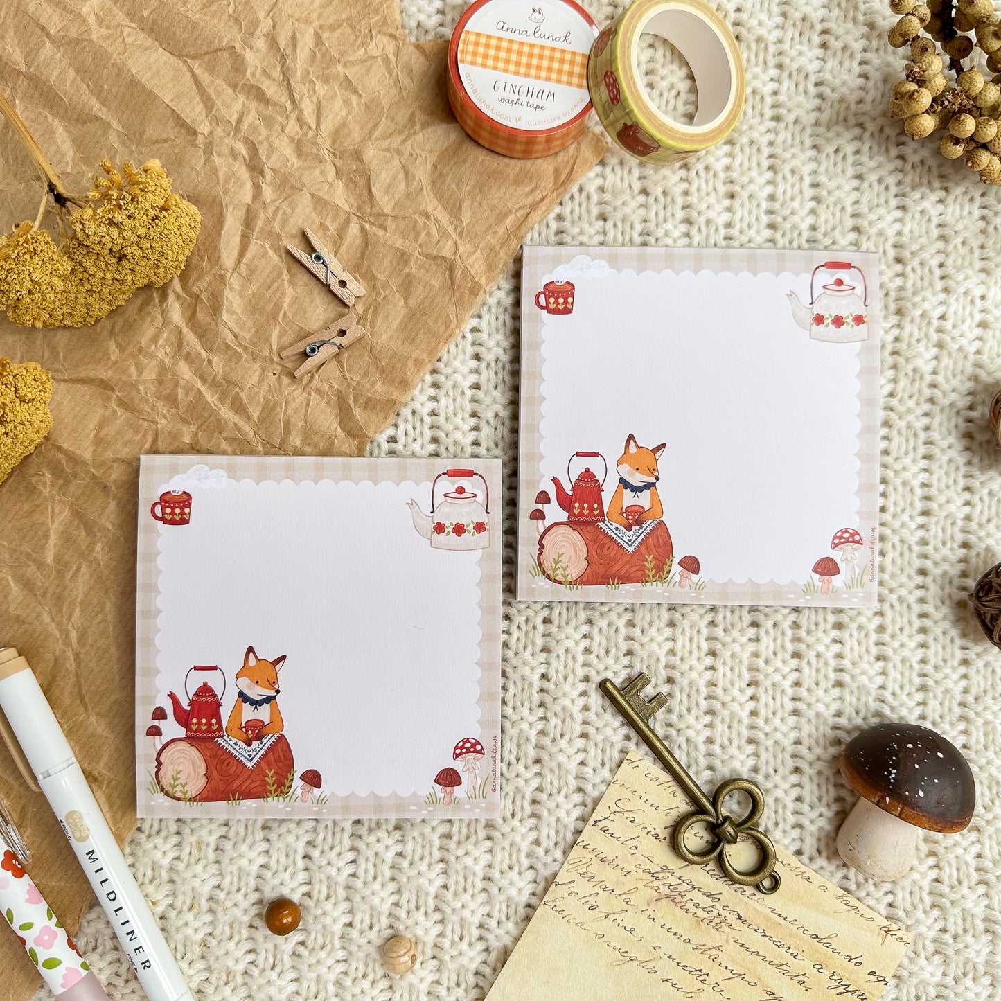 Memo Pad - Outdoor Teatime Fox