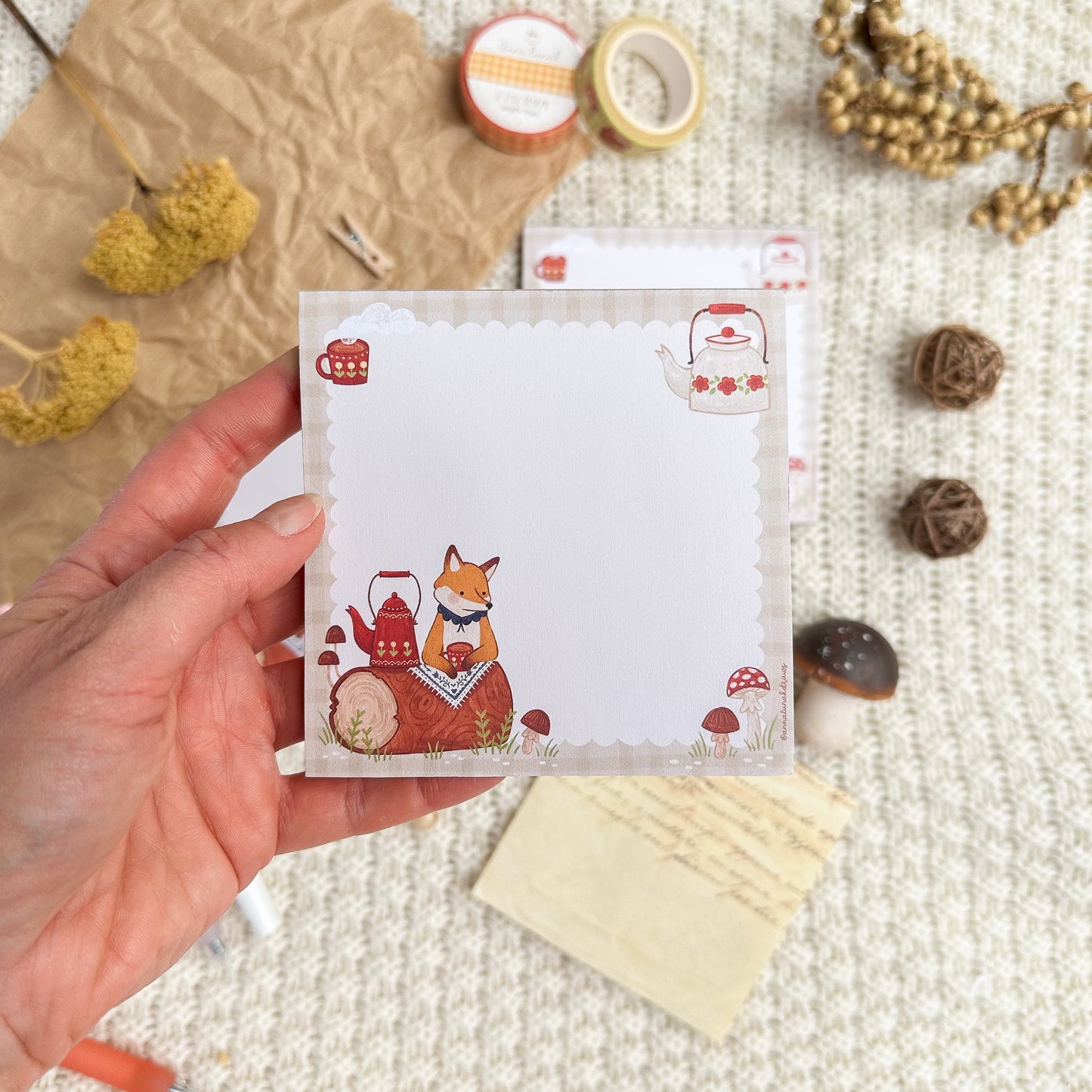 Memo Pad - Outdoor Teatime Fox
