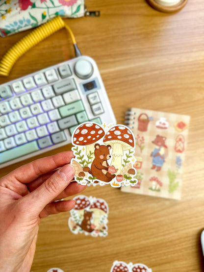 Vinyl Sticker - Mushroom Bear