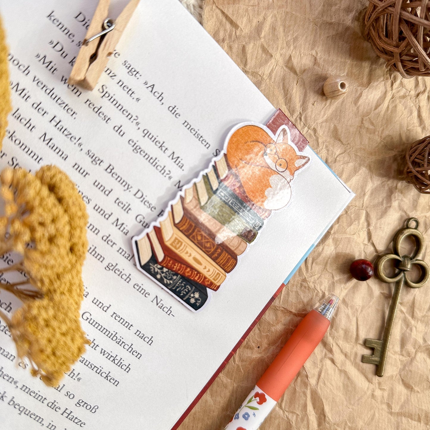 Magnetic Bookmark - Book Lover Fox