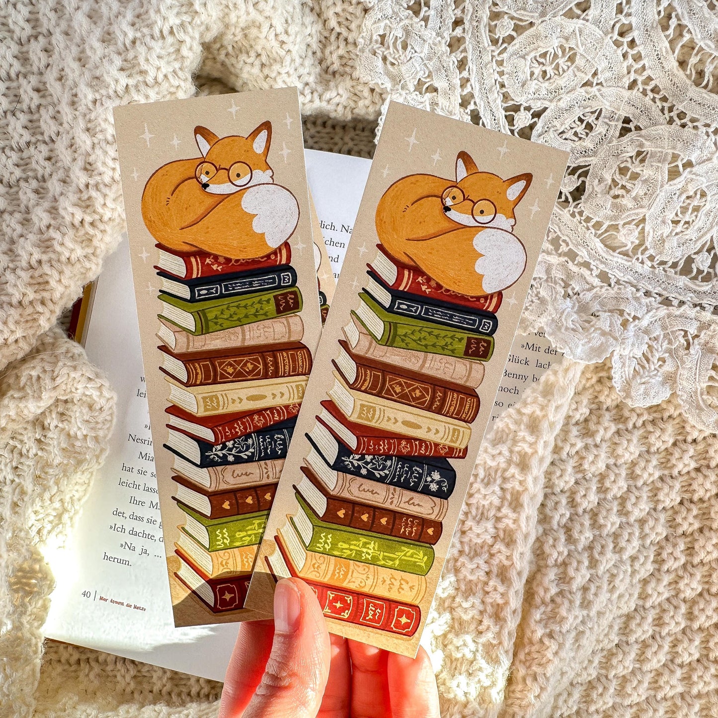 Book Lover Fox Bookmark