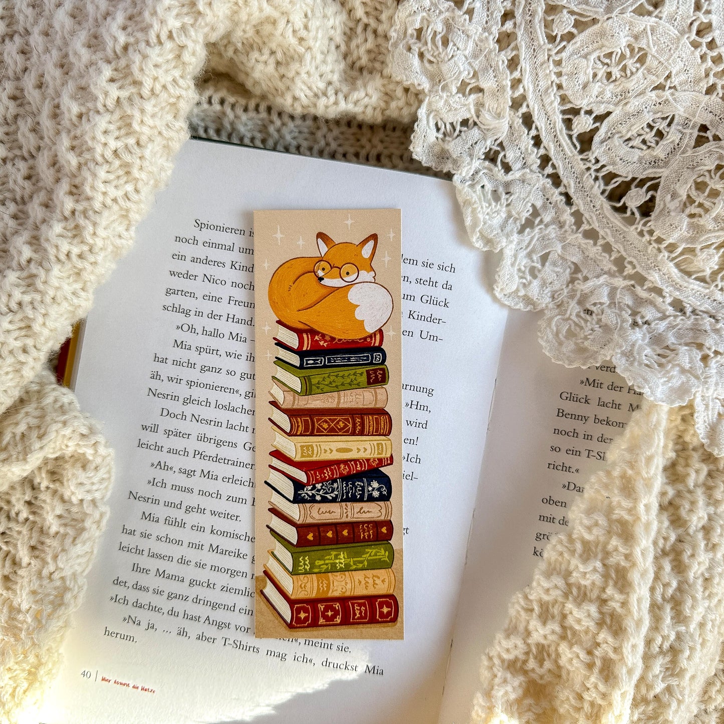 Book Lover Fox Bookmark