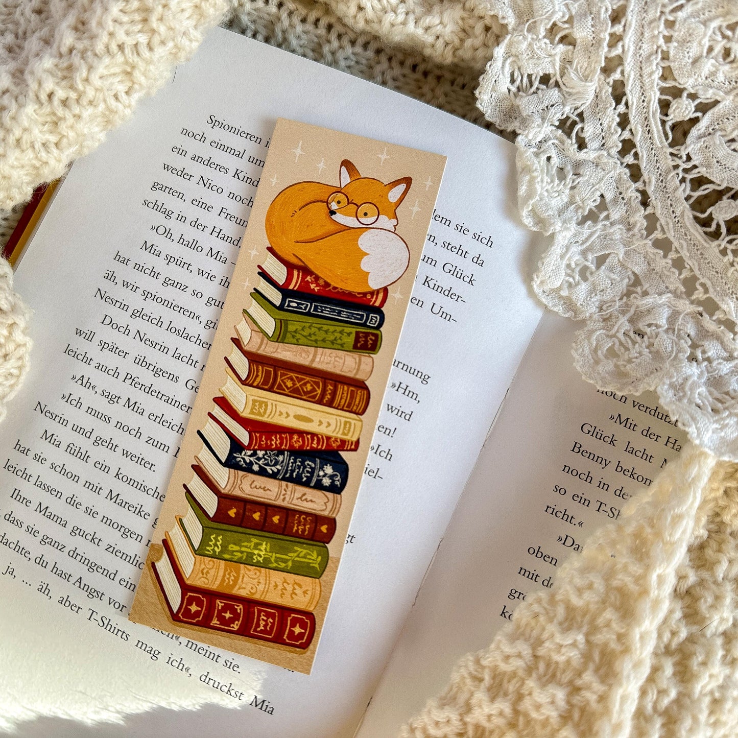 Book Lover Fox Bookmark