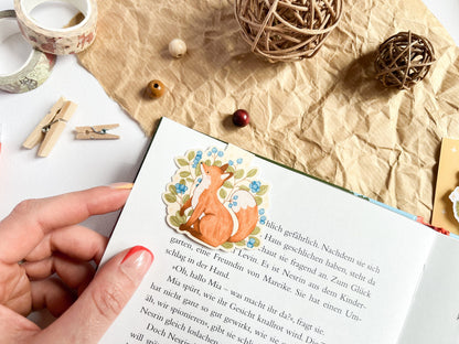 Blueberry Fox Magnetic Bookmark