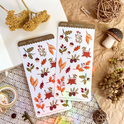 Fall Foragings Planner Sticker Sheet // matte paper stickers