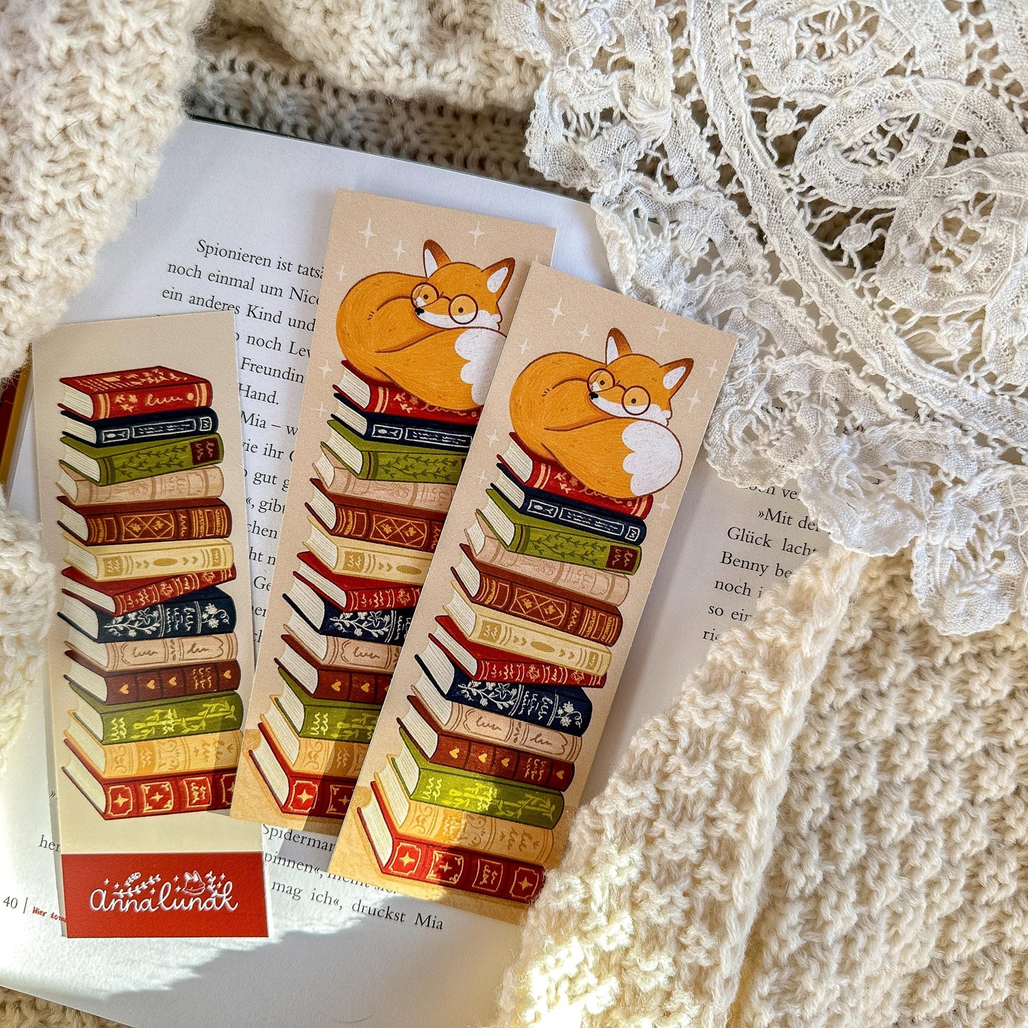 Book Lover Fox Bookmark