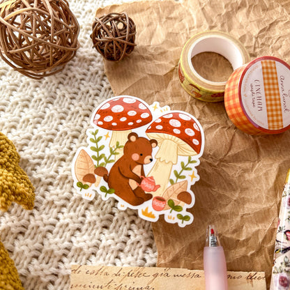 Vinyl Sticker - Mushroom Bear