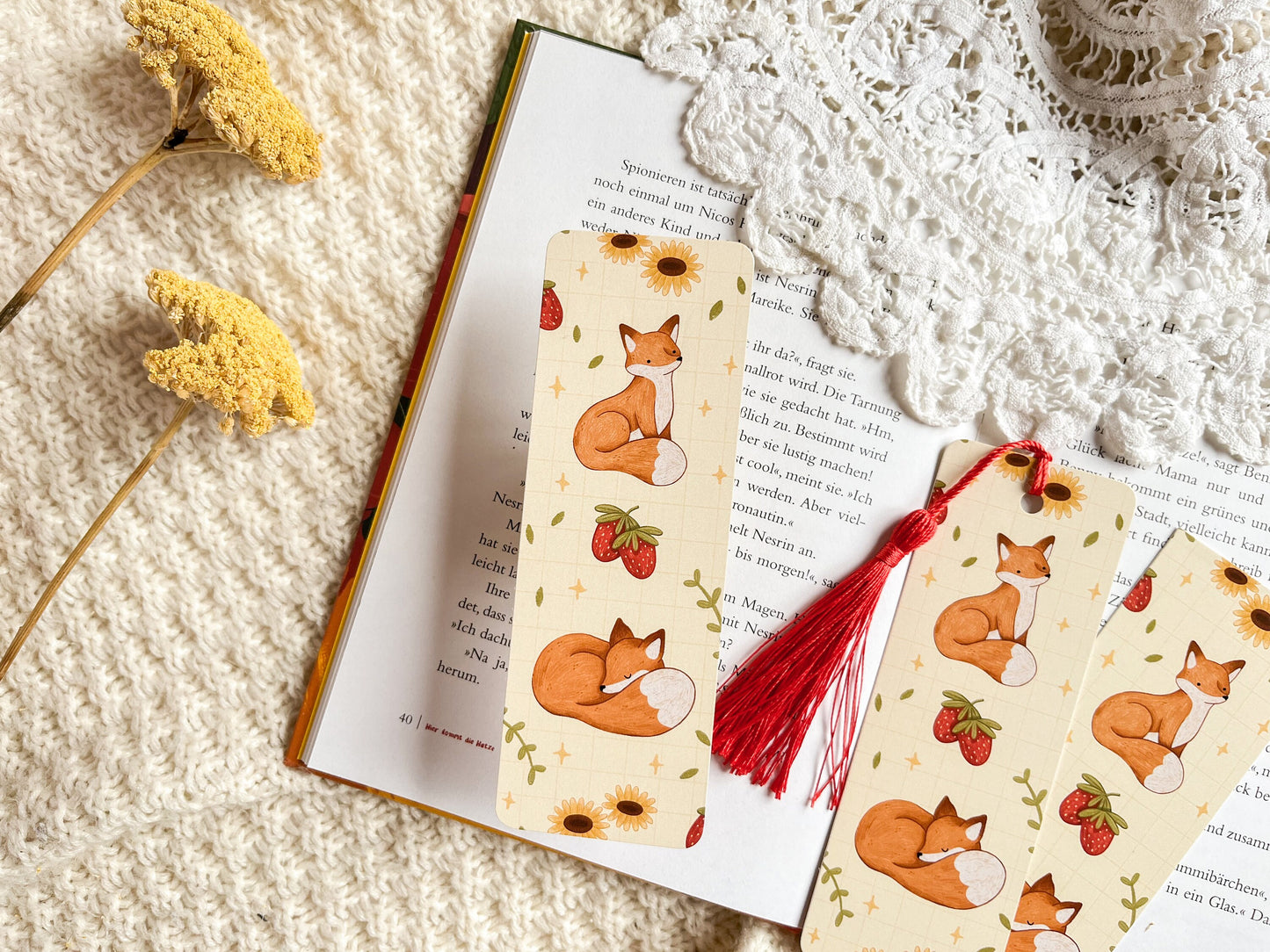 Strawberry Fox Bookmark