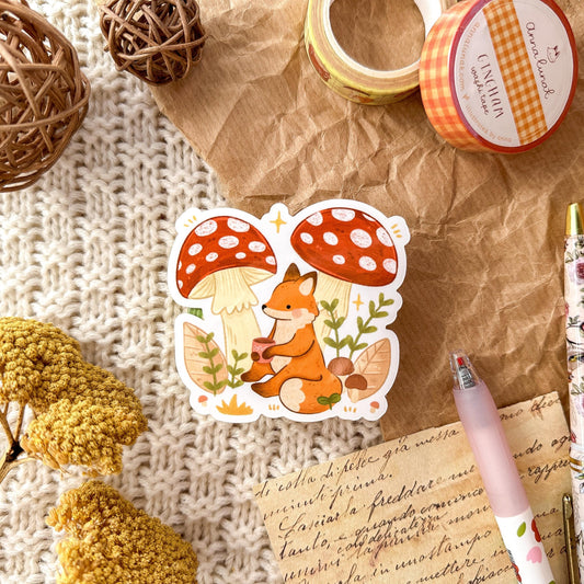 Vinyl Sticker - Mushroom Fox