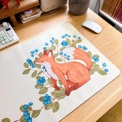 Waterproof Desk Mat - Blueberry Fox | Mouse Pad | Gaming Mouse Mat