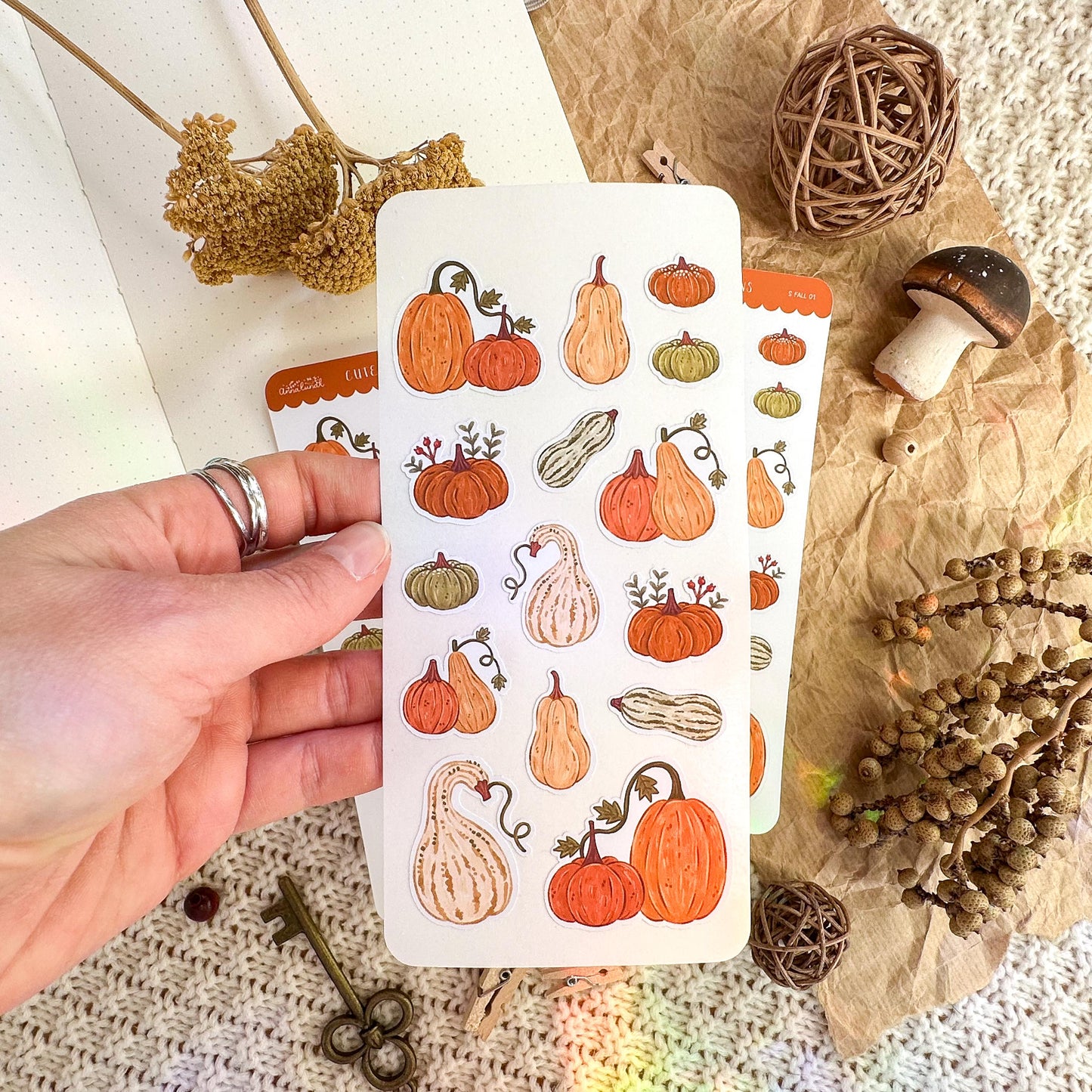 Cute Pumpkins Planner Sticker Sheet // matte paper stickers