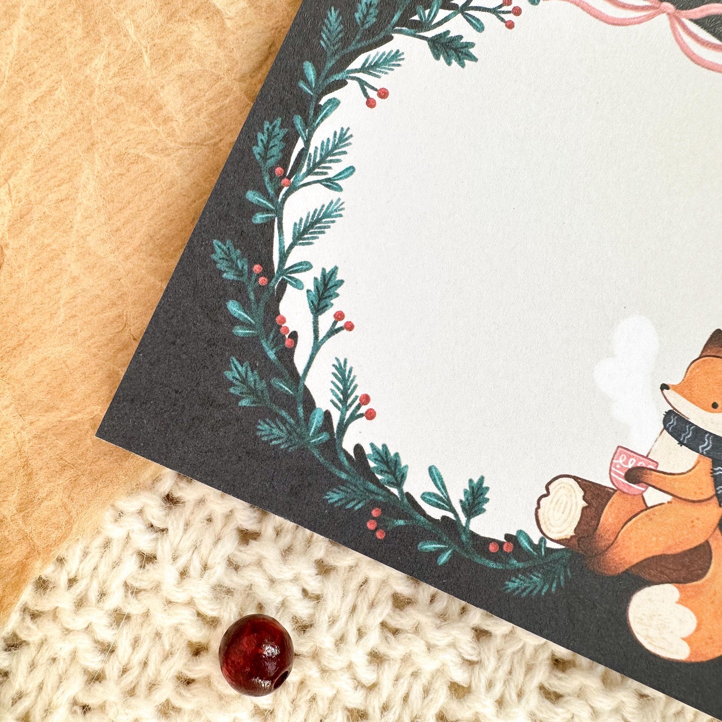 Memo Pad - Dark Winter Fox | Mini Notepad with Tear-Off Sheets