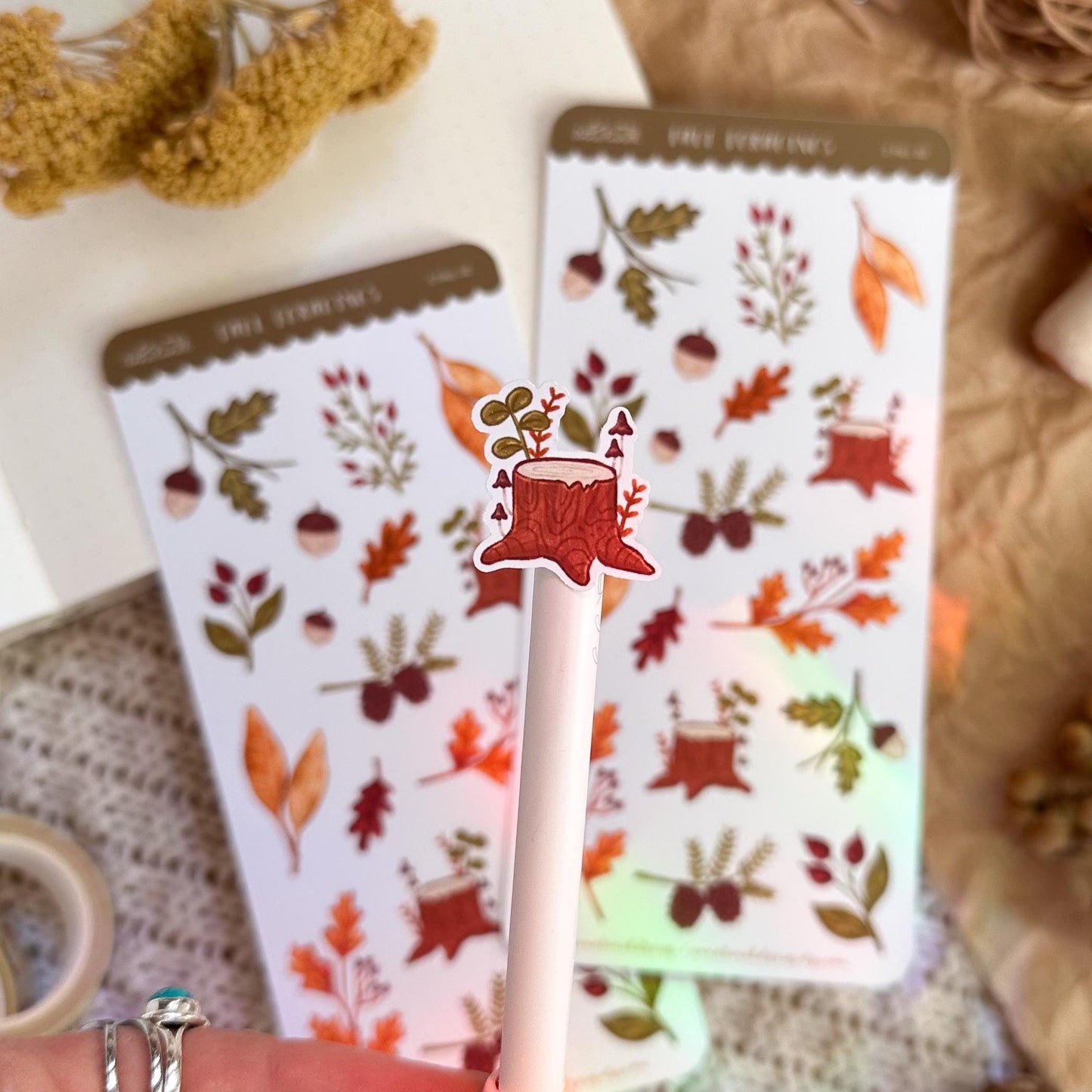 Fall Foragings Planner Sticker Sheet // matte paper stickers