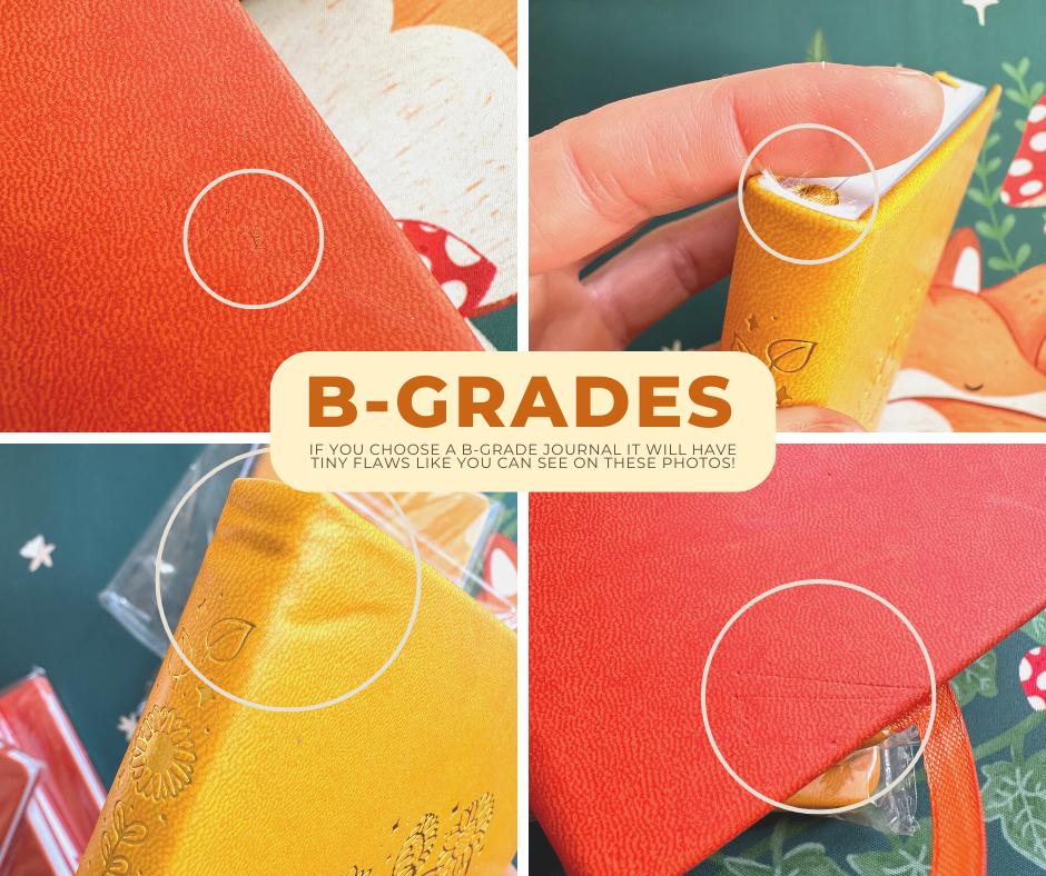 Strawberry Fox Gold Foil Dotted Hardcover Journal - A5