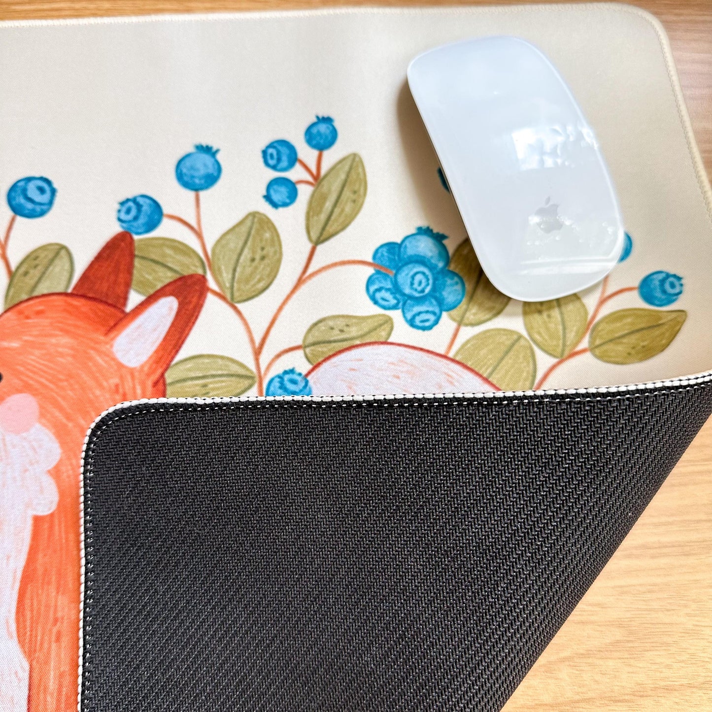 Waterproof Desk Mat - Blueberry Fox | Mouse Pad | Gaming Mouse Mat