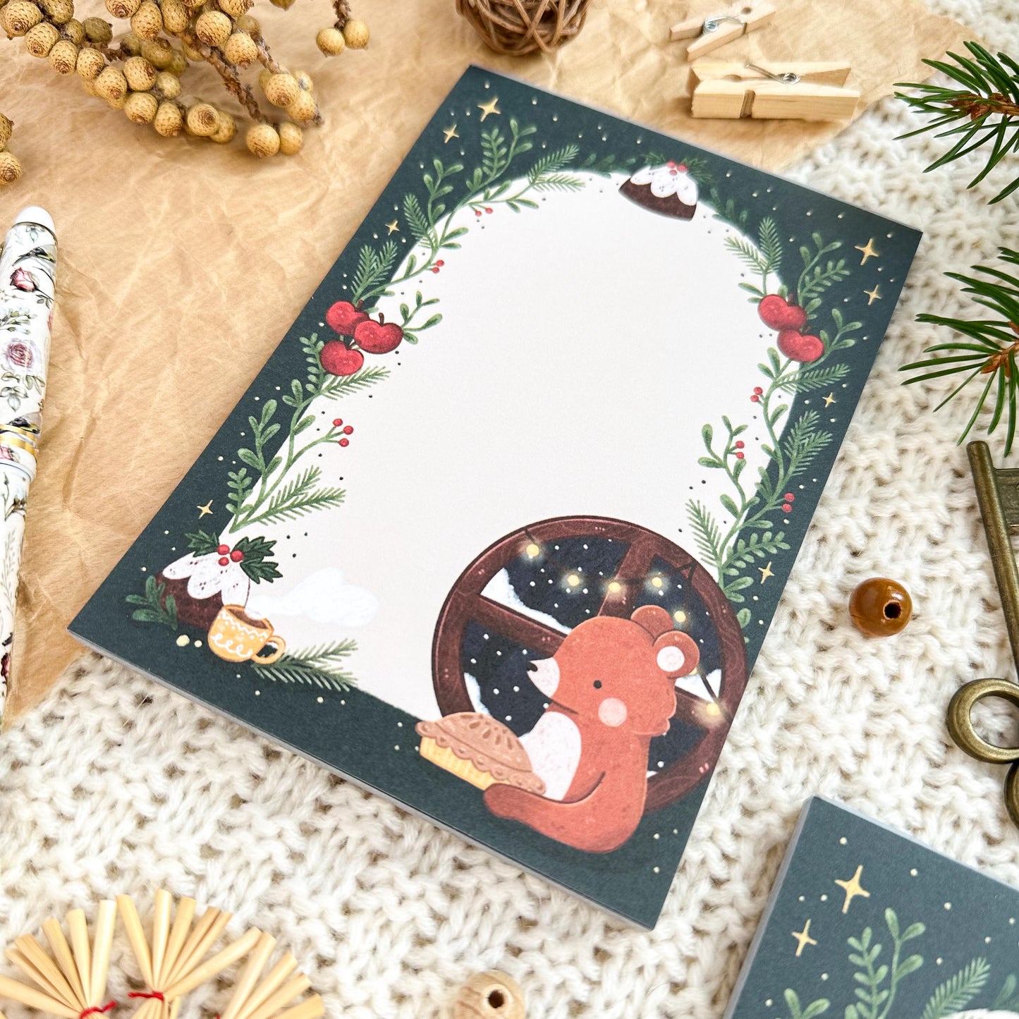 A6 Notepad - Baking Winter Bear