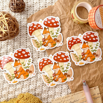 Vinyl Sticker - Mushroom Fox