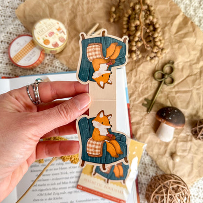 Magnetic Bookmark - Cozy Evening Fox