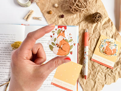 Strawberry Fox Magnetic Bookmark