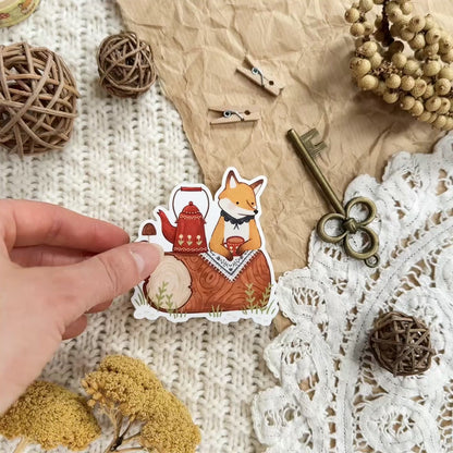 Vinyl Sticker - Outdoor Teatime Fox