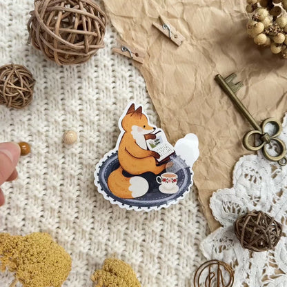 Vinyl Sticker - Reading Fox